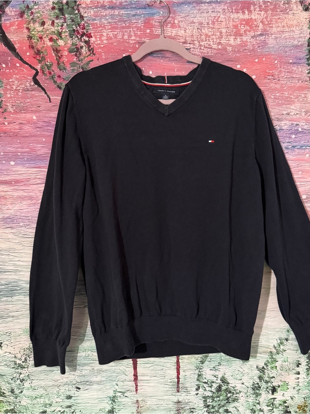 Tommy Hilfiger Men’s Black V-Neck Sweater